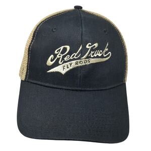 Red Truck Fly Rods Snapback Trucker Hat Black One Size Adjustable Mesh Back